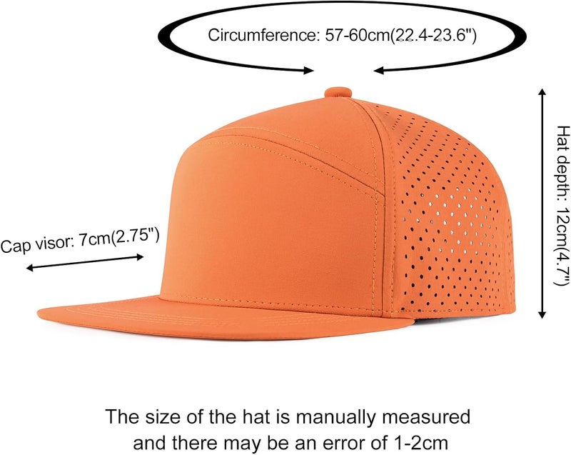 FEINION Men Flat Brim Adjustable Performance Hat Snapback Laser Perforated Baseball Cap - Image 4